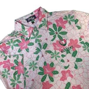 Inward Half The Golf Academy Floral Performance Polo Shirt Sz S